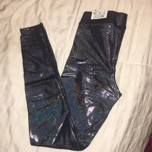VS Pink metallic leggings
